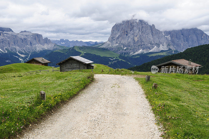 意大利Val Gardena的高山景观